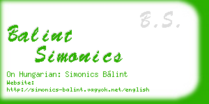 balint simonics business card